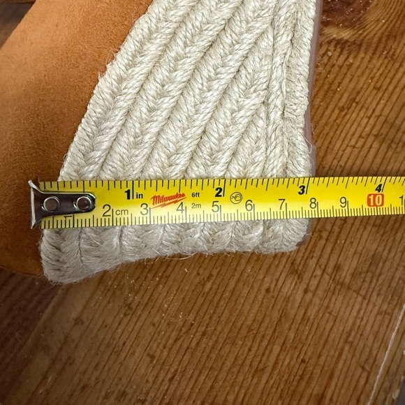 JCREW espadrille faux suede Wedges in burnt orange color - Picture 7 of 8